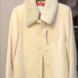 Creamy Winter White Anne Klein Coat